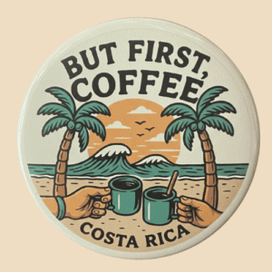 Pin magnético But First Coffee