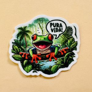 Sticker Rana verde ojos rojos