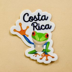 Sticker rana verde de ojos rojos