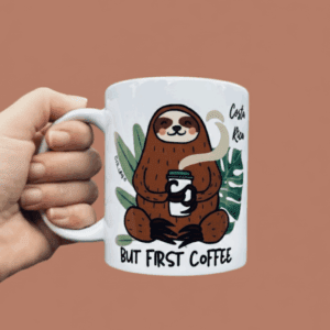 Taza Perezosa But First Coffee