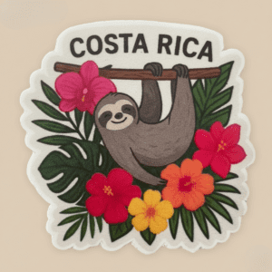 Sticker Perezoso hibiscus
